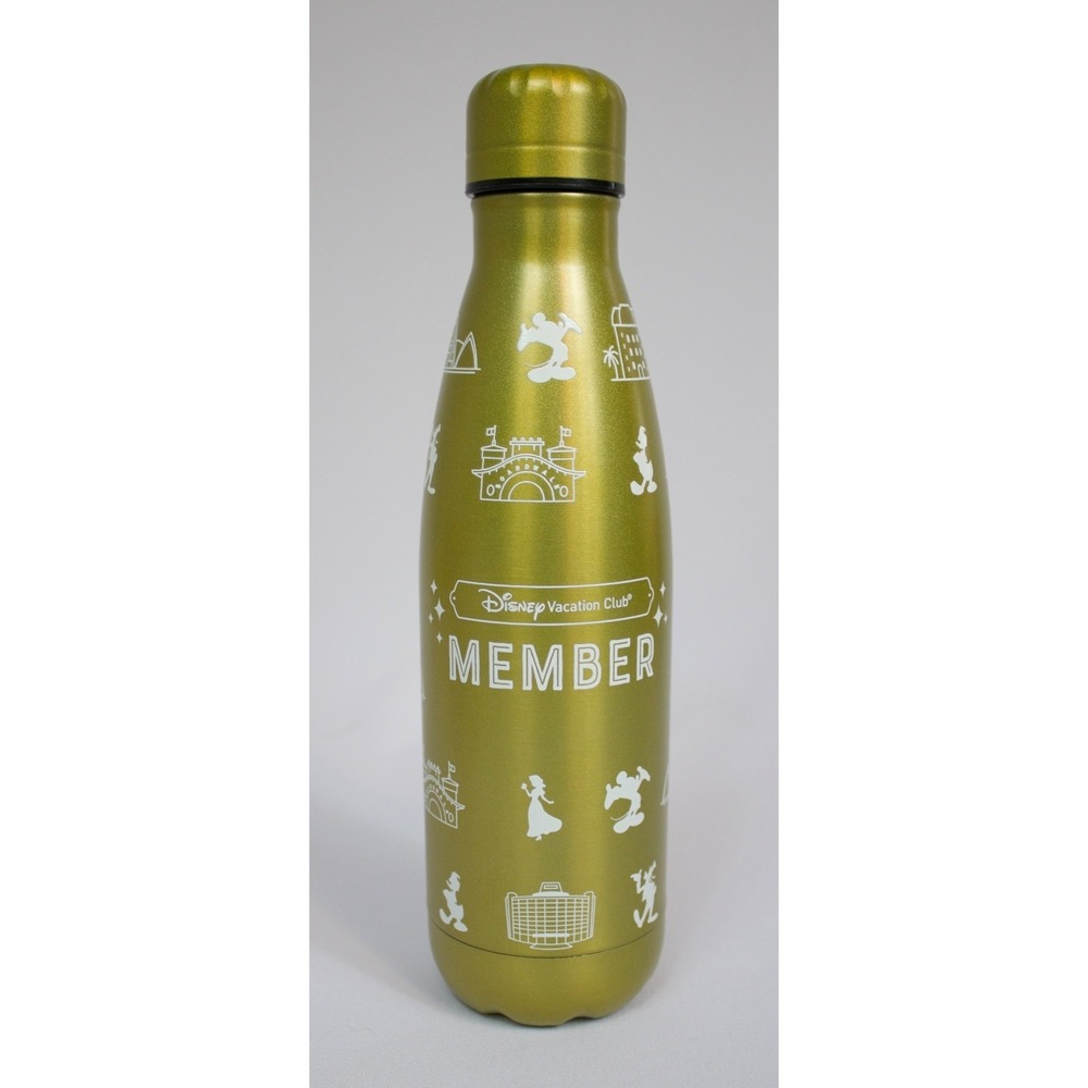 Disney 2022 Vacation Club DVC Member Gold Stainless Steel Water Bottle NWOT